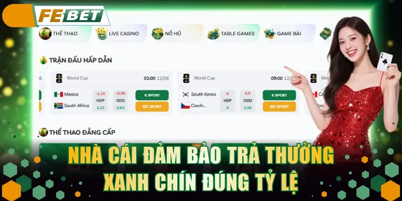 Nhà cái đảm bảo trả thưởng xanh chín đúng tỷ lệ