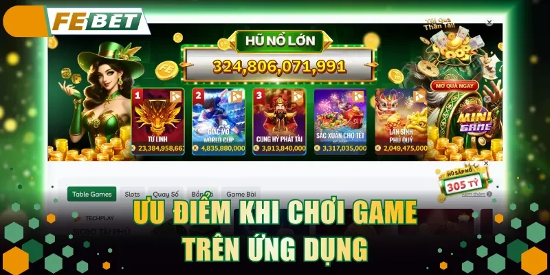 Ưu điểm khi chơi game trên ứng dụng